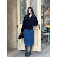 批发立领成衣水洗灯芯绒3M新雪丽棉服短夹克外套+半裙