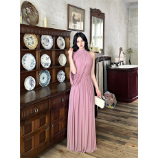 批发法式不规则褶皱连衣裙