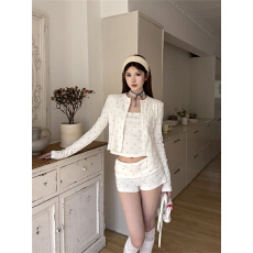 批发小碎花印花 花边吊带 针织开衫舒适短裤<b class='q'>睡衣</b>可外穿套装