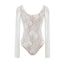 批发<b class='q'>欧美风</b>秋季新款钩花蕾丝连裆女<b class='q'>T</b><b class='q'>恤</b>长袖前后低领连体连身网纱上衣