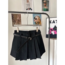 批发实拍韩系复古高腰防走光a字百褶裙<b class='q'>百搭</b>小个子半身裙(配腰带)