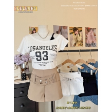 批发实拍 美式复古辣妹铆钉<b class='q'>短裤</b>女春夏设计感百搭弹力修身热裤