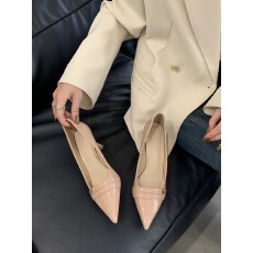 批发新款百搭轻奢时尚浅口高跟鞋漆皮尖头 细跟小众单鞋女高跟鞋