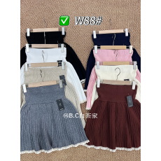 批发实拍 日系甜美小香风<b class='q'>蕾丝</b>花边拼接设计百褶裙洋气减龄a字<b class='q'>半身裙</b>女