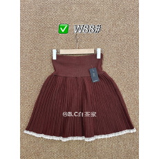 批发实拍韩版ins甜美针织<b class='q'>蕾丝</b>花边拼接设计百褶裙洋气减龄a字<b class='q'>半身裙</b>女