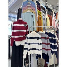 批发实拍韩版ins简约舒适条纹半高领拉链<b class='q'>开衫</b>外套<b class='q'>针织</b>毛衣上衣百搭女