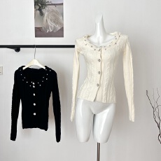 批发Pinksoya甜辣<b class='q'>一字肩</b>麻花软糯毛衣女2025冬季新款收腰显瘦开衫<b class='q'>上衣</b>