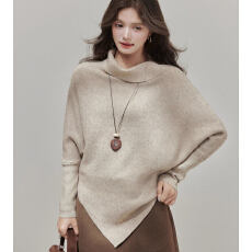 批发超好看新款高领蝙蝠袖针织衫女冬季<b class='q'>长袖</b>套头毛衣内搭上衣