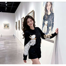 批发<b class='q'>大码</b>设计感减龄小猫毛衣针织开衫<b class='q'>女</b>2025冬季新款胖mm显瘦打底上衣