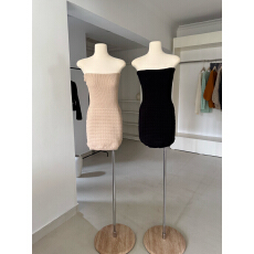 批发Chill巧儿【曲线建构】纯欲气质<b class='q'>修身</b>包臀针织抹胸短裙无袖连衣裙