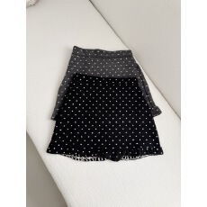 批发红人馆毛呢<b class='q'>半身裙</b>女秋冬2025新款a字裙子包臀黑色波点小个子短裙