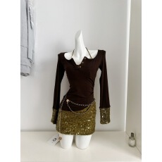 批发Barb Chill针织包臀<b class='q'>连衣</b>裙假两件女深冬纯欲辣妹风生日裙跨年穿搭