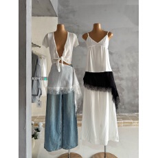 批发2026夏季韩国东大门蕾丝不规则时尚半身裙屁帘