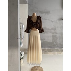 批发8uioio '易梦玲同款'荷叶边v领<b class='q'>长袖</b>衬衫女气质显瘦a字长裙<b class='q'>两件套</b>