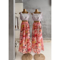 批发蕾丝刺绣绑带吊带背心无袖<b class='q'>上衣</b>配显瘦高腰休闲<b class='q'>裤</b>