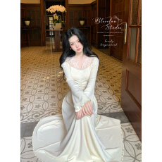 批发【11/10 20:00 】柔羽香茗 气质优雅蕾丝花边领<b class='q'>连衣裙</b>