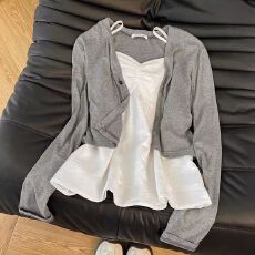 批发洗水棉吊带背心夏亚麻面料夏季小白花吊带女法式显瘦无袖百搭上衣