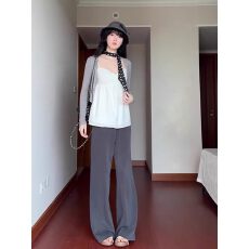批发韩系穿搭白色v领吊带背心女早春2026<b class='q'>新款</b>外穿防晒衫无袖上衣套装