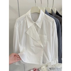 批发2025早秋新款<b class='q'>韩版</b>时尚百搭休闲条纹衬衫女设计感衬衣<b class='q'>长袖</b>上衣外套