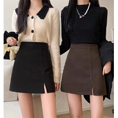 批发大码灯芯绒半身裙女2026秋冬新款开叉一步裙显瘦高腰a字包臀短裙