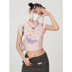 批发辣妹多巴胺爵士舞白色上衣女小众jazz音乐节女团跳舞舞蹈穿搭t恤