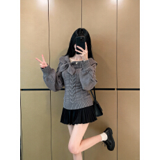 批发长袖套头<b class='q'>毛衣</b>秋冬季收腰新款古早针织衫兔耳朵女