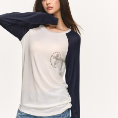 批发长袖t恤女<b class='q'>秋</b>冬美式好看撞色插肩袖打底衫上衣