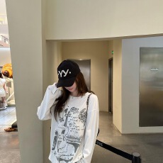 美式印花慵懒古着感长袖T恤女秋季新款圆领百搭休闲上衣