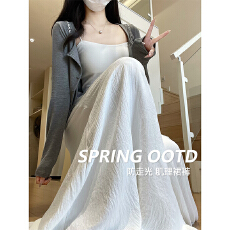 批发已出货 白色裙<b class='q'>裤</b>女夏款2026新款小个子宽松高腰垂感阔腿半身裙子