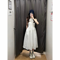 批发已出货 常规款女装拼接收腰连衣<b class='q'>裙</b>/无袖<b class='q'>裙</b>子2026春夏新款修身长<b class='q'>裙</b>