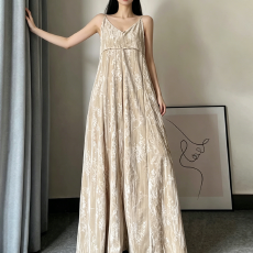 批发丝绒印花吊带裙连衣裙女春秋加长款到脚踝<b class='q'>拖地</b><b class='q'>长裙</b>复古国风裙子