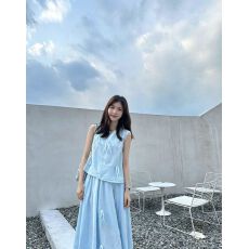 批发已出货 2026新品夏季高腰半身裙A字裙气质两件套