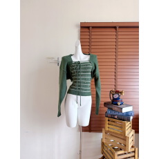 批发8uioio 主推!圣诞罗曼史绿色毛衣套装女冬2025新款针织上衣两件套