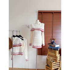 批发且可ChillCozy 人鱼烛 费尔岛提花圣诞套装100羊毛针织时尚三件套