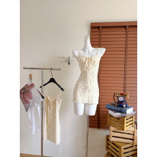 批发Bigking大金家甜诱撩心碎花吊带裙纯欲针织<b class='q'>修身</b>包臀<b class='q'>连衣裙</b>