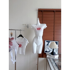 批发迟伞伞26/ss 林檎软糖 jor*a印花苹果长袖/短袖tee车厘子红短<b class='q'>裤</b>