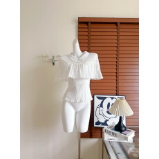 批发板栗可可Bankelili'古堡恋人'纯棉手工压褶斗篷式轻薄透气<b class='q'>衬衫</b>女