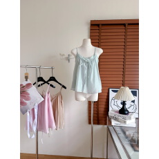 批发CallmeEar//花序软纱蕾丝拼接吊带<b class='q'>背心女</b>夏针织开衫/a字半裙