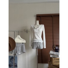 批发YOLO SHOP 灰色针织<b class='q'>百搭</b>包臀短<b class='q'>裤</b>女夏季美式辣妹休闲高腰运动热<b class='q'>裤</b>