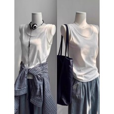 批发背心女夏外穿慵懒风2026薄款打底吊带内搭遮副乳宽松黄色<b class='q'>无袖</b>上衣