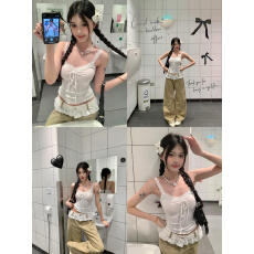 批发背心女夏外穿慵懒风2026薄款打底吊带内搭遮副乳宽松黄色<b class='q'>无袖</b>上衣