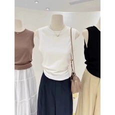批发纯色内搭背心打底遮副乳圆领无袖背心<b class='q'>上衣</b>女2026夏外穿女