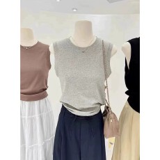 批发纯色内搭背心打底遮副乳圆领无袖背心<b class='q'>上衣</b>女2026夏外穿女