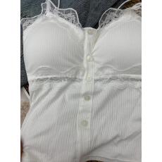 批发带胸垫夏季美背吊带文胸一体蕾丝带胸垫背心女内搭外穿小<b class='q'>上衣</b>