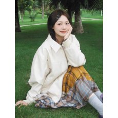 批发美式复古杏色翻领开衫外套女秋季2025新款仿麂皮绒夹克棒球服上衣