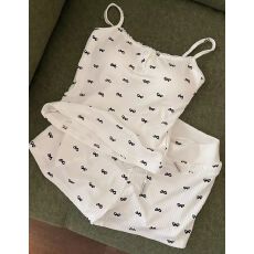 批发带胸垫 夏季睡衣女吊带花边短裤蝴蝶结印花家居服<b class='q'>套装</b> 冰丝螺纹