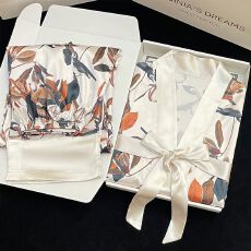 批发新款轻奢高级感睡袍长裤两件套仿<b class='q'>真丝</b>女<b class='q'>睡衣</b>春夏季和服家居服浴袍