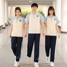 批发<b class='q'>实拍</b>班服运动会polo短袖夏季毕业运动会套装学生t恤校服