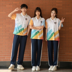 批发实拍班服短袖夏季运动会套装中小学生学院风<b class='q'>T</b><b class='q'>恤</b>校服