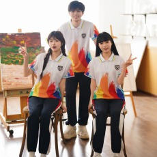 批发实拍班服短袖<b class='q'>夏</b>季毕业运动会套装学生=POLO领校服